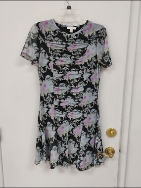 Topshop Floral Ruched Mini Dress Size US 8-10